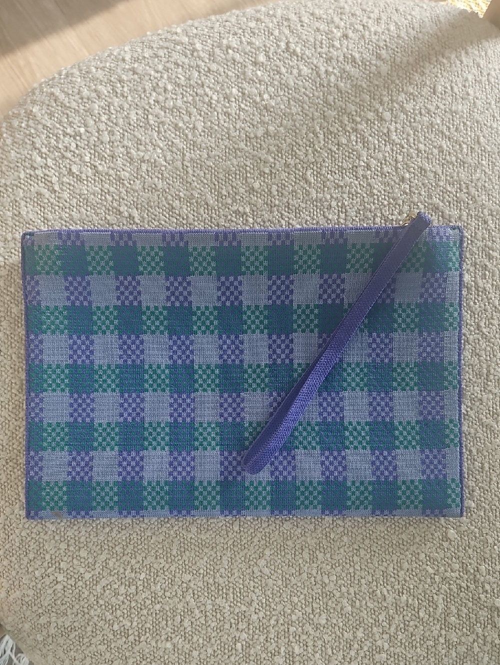Blueberry Gingham Wristlet Clutch - Picture 4 of 5